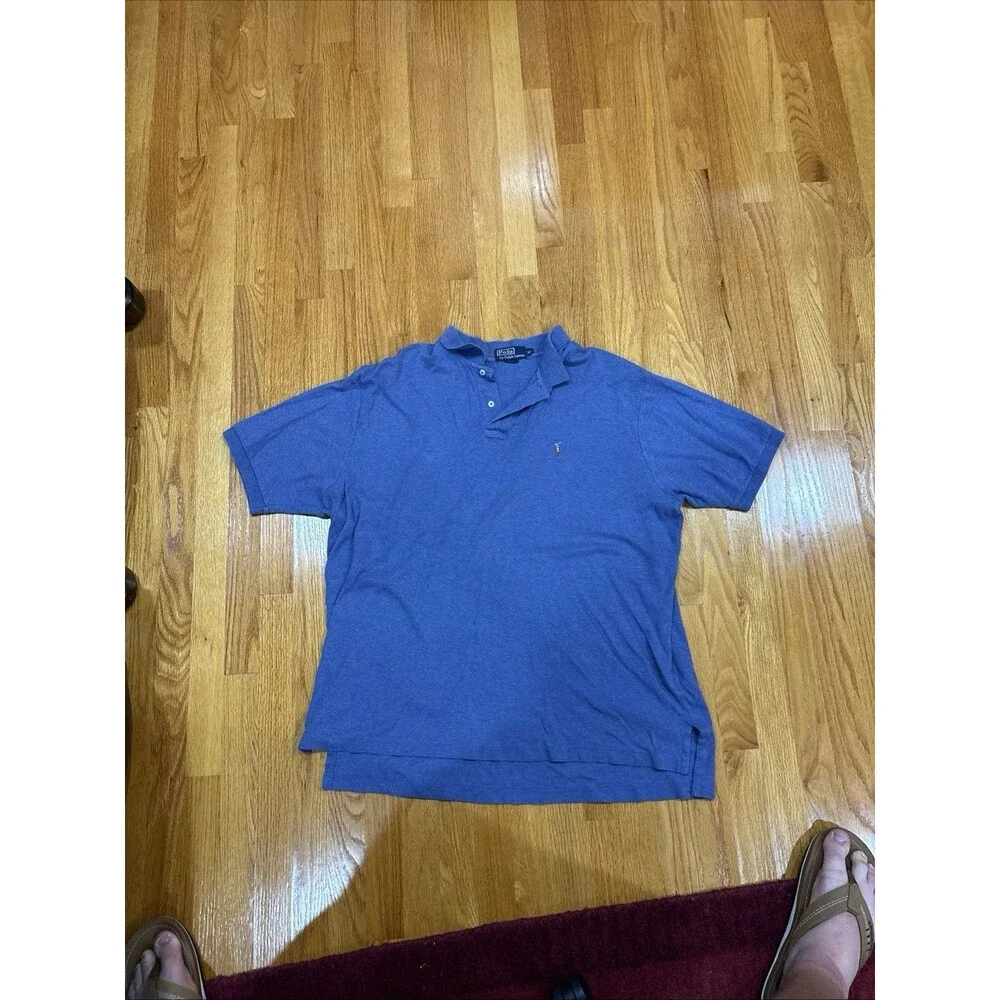 Polo Ralph Lauren Super soft Pima Cotton Heather Blue Polo Flesh Pony Men's XXL